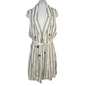 In Every  Story Linen Blend Tie Waist Vest Size 16